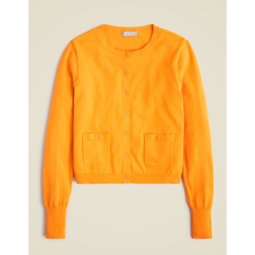 J. Crew Bright Orange Button-Up Cardigan